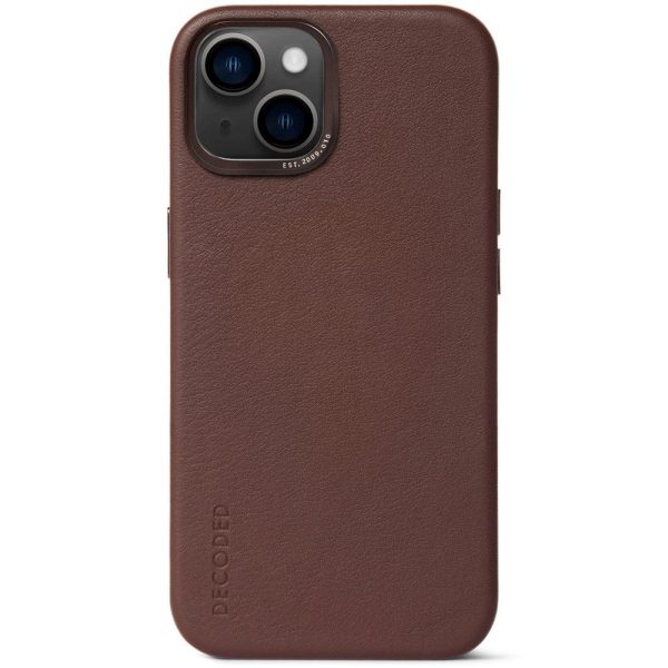 Decoded iPhone 14 Læder Cover - MagSafe Kompatibel - Brown Online Hot Sale