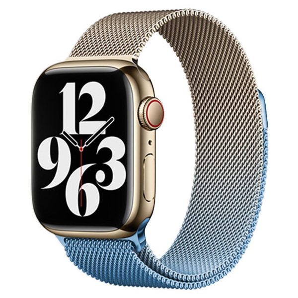 Apple Watch (38 40 SE 41 42mm) Gradient Magnetisk Stål Rem - Guld   Blå Supply