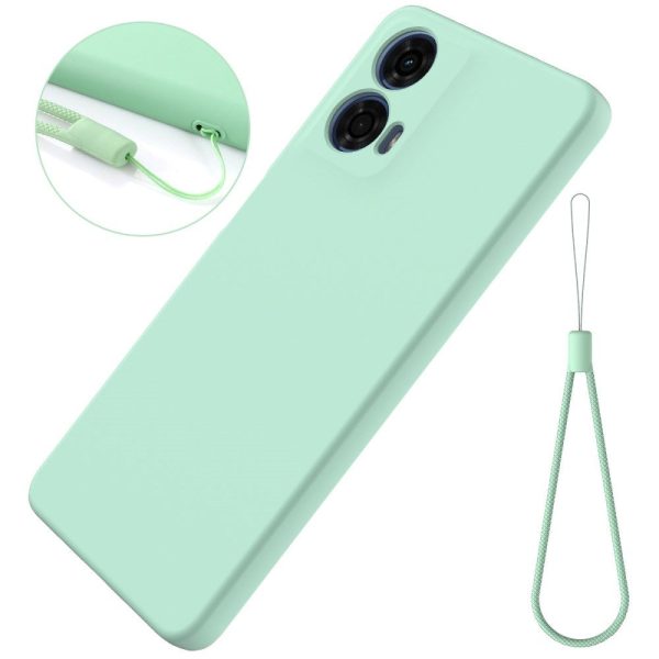 Motorola Moto G04   G24   G24 Power Liquid Silikone Cover m. Strop - Grøn Sale