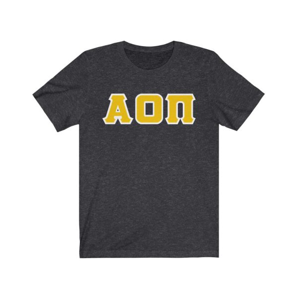 Alpha Omicron Pi Printed Letters | Yellow with White Border T-Shirt Supply