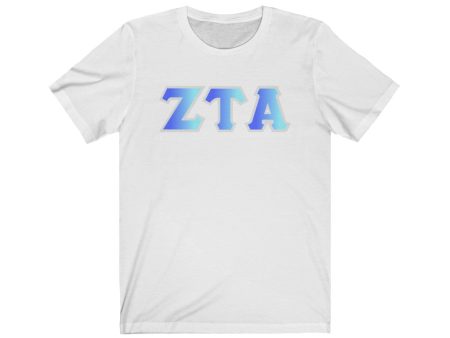 Zeta Tau Alpha Printed Letters | Oceans T-Shirt on Sale