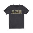 Alpha Omicron Pi Printed Letters | Camouflage T-Shirt For Sale