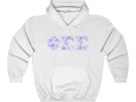 Phi Sigma Sigma Printed Letters | Cotton Candy Tie-Dye Hoodie For Sale