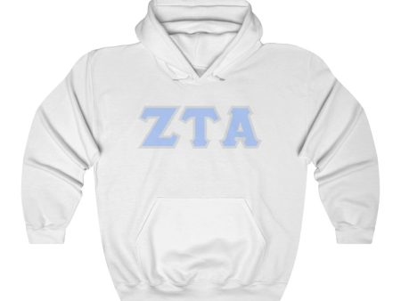 ZTA Printed Letters | Pastel Blue with Grey Border Hoodie For Cheap