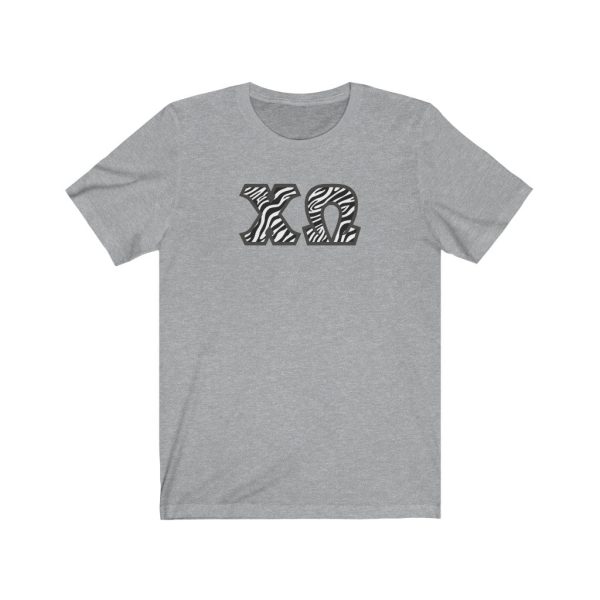 Chi Omega Printed Letters | Zebra Print T-Shirt Online