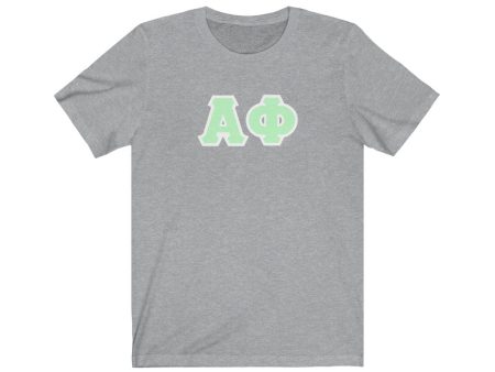 Alpha Phi Printed Letters | Mint with White Border T-Shirt Online Sale