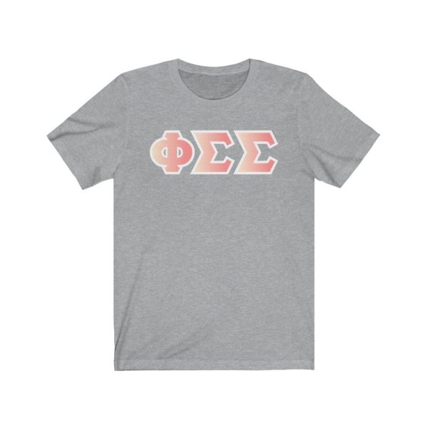 Phi Sigma Sigma Printed Letters | Peach Sunrise T-Shirt Online