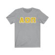 Alpha Omicron Pi Printed Letters | Yellow with White Border T-Shirt Supply