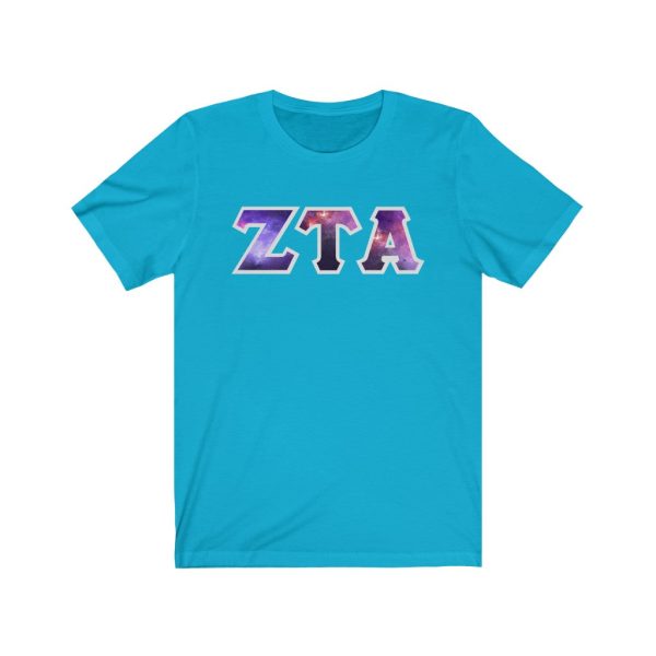 Zeta Tau Alpha Printed Letters | Galaxy T-Shirt Online Hot Sale