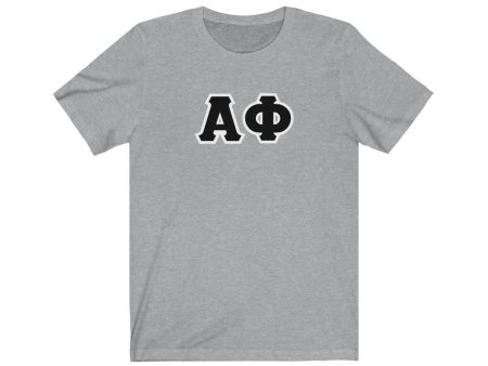 Alpha Phi Printed Letters | Black & White Border T-Shirt Online Sale