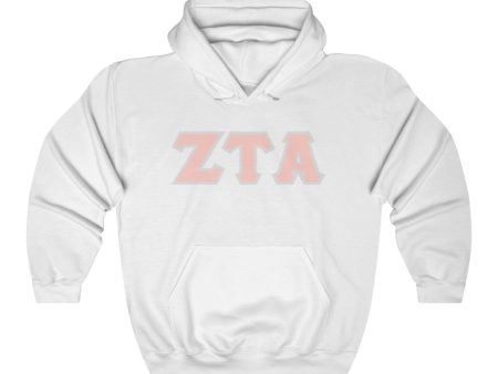 ZTA Printed Letters | Peach with Grey Border Hoodie For Cheap