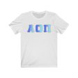 Alpha Omicron Pi Printed Letters | Oceans with Grey Border T-Shirt Online Hot Sale