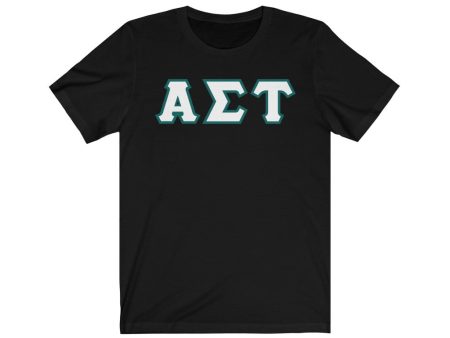 AST Printed Letters | White with Emerald Border T-Shirt Supply