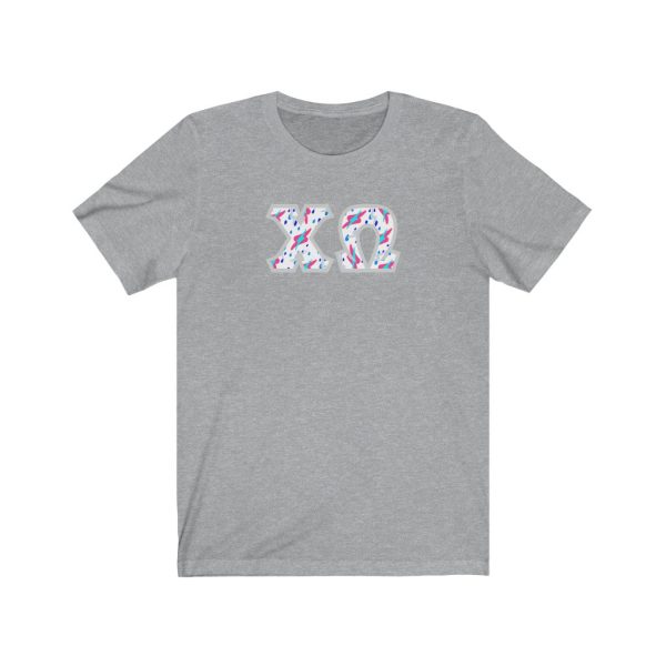 Chi Omega Printed Letters | Bayside White T-Shirt Discount