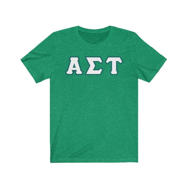 AST Printed Letters | White with Emerald Border T-Shirt Supply