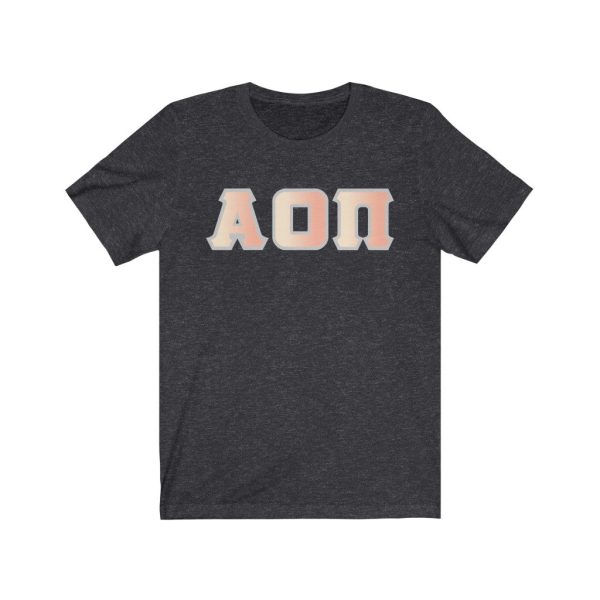 Alpha Omicron Pi Printed Letters | Peach Sunrise T-Shirt Cheap