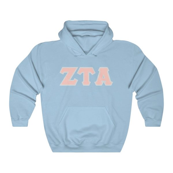 ZTA Printed Letters | Peach with Grey Border Hoodie For Cheap