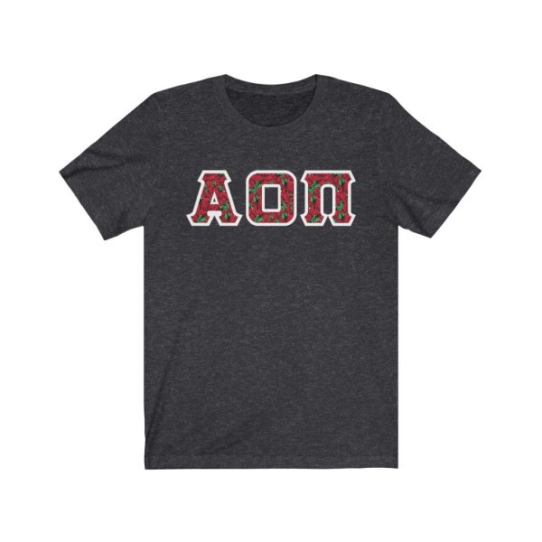 Alpha Omicron Pi Printed Letters | Roses T-Shirt Supply