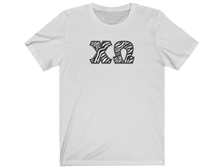 Chi Omega Printed Letters | Zebra Print T-Shirt Online