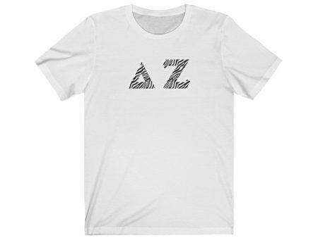 Delta Zeta Printed Letters | Zebra Print T-Shirt For Cheap