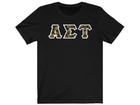 Alpha Sigma Tau Printed Letters | Golden Lotus T-Shirt For Discount