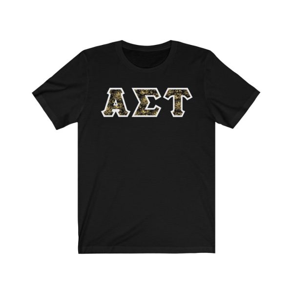 Alpha Sigma Tau Printed Letters | Golden Lotus T-Shirt For Discount