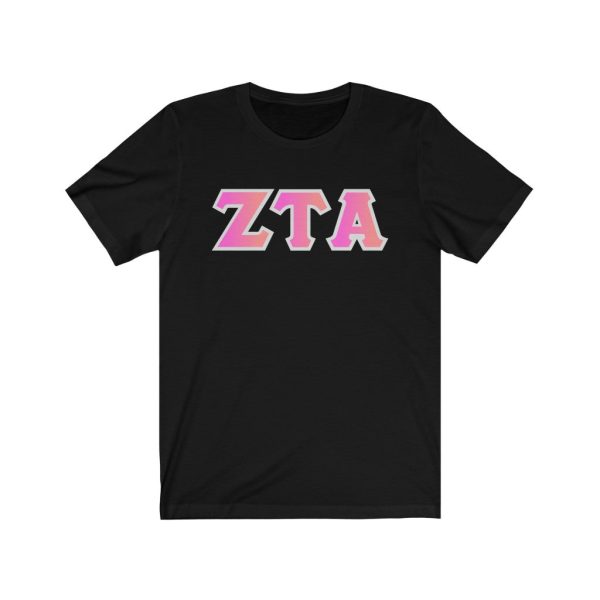 Zeta Tau Alpha Printed Letters | Bubble Gum T-Shirt Online now