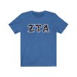 Zeta Tau Alpha Printed Letters | Bayside Black T-Shirt Cheap