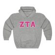 ZTA Printed Letters | Hot Pink with Grey Border Hoodie Online Sale