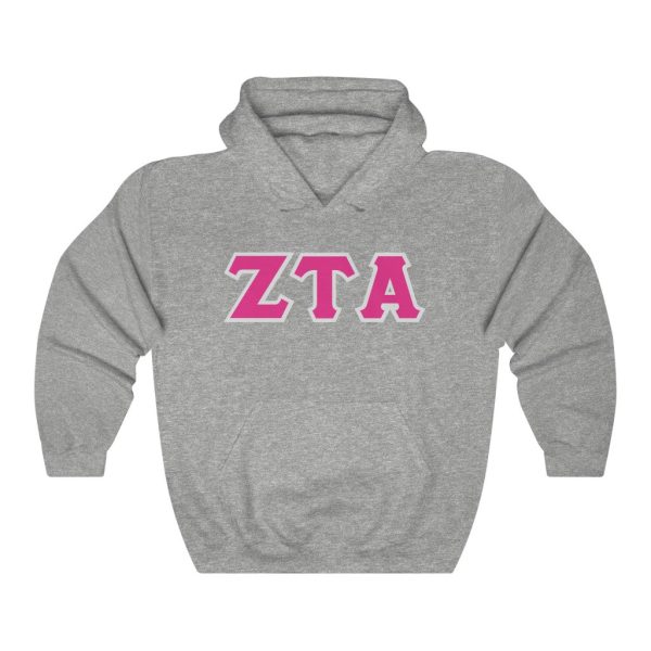 ZTA Printed Letters | Hot Pink with Grey Border Hoodie Online Sale