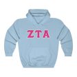 ZTA Printed Letters | Hot Pink with Grey Border Hoodie Online Sale