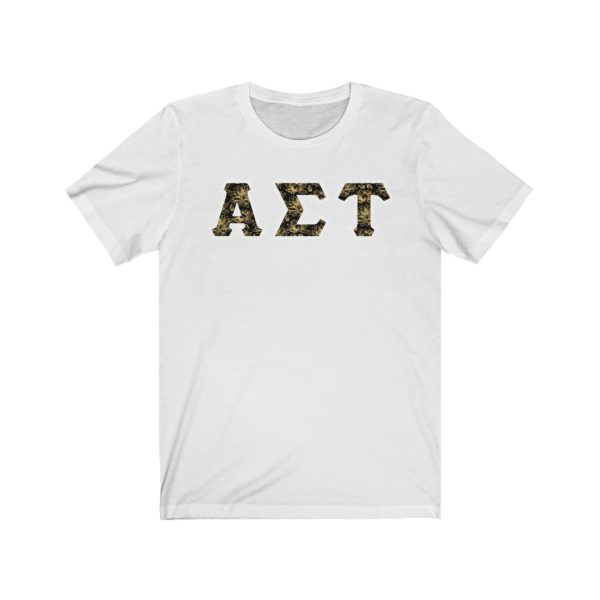 Alpha Sigma Tau Printed Letters | Golden Lotus T-Shirt For Discount