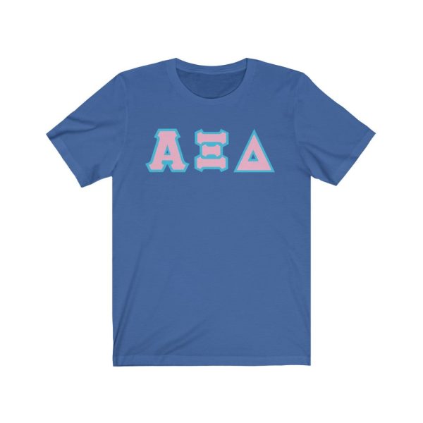 AXiD Printed Letters | Pink with Cyan Border T-Shirt Hot on Sale