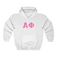 Alpha Phi Printed Letters | Bubble Gum Hoodie Cheap