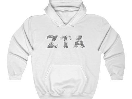 ZTA Printed Letters | Winter Camo Hoodie on Sale