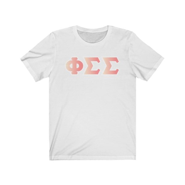 Phi Sigma Sigma Printed Letters | Peach Sunrise T-Shirt Online