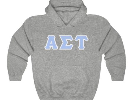 AST Printed Letters | Light Blue with White Border Hoodie Online