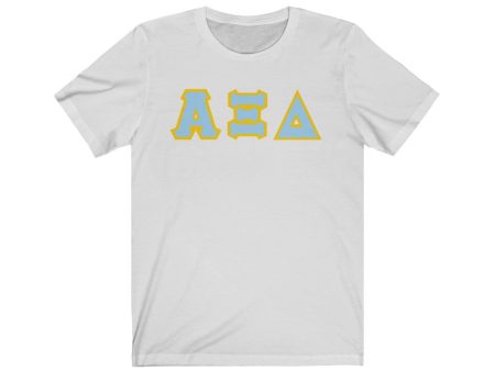 AXiD Printed Letters | Giffin Blue & Gold Border T-Shirt Hot on Sale