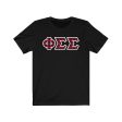 Phi Sigma Sigma Printed Letters | Buffalo Plaid T-Shirt Online Hot Sale