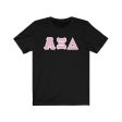 AXiD Printed Letters | Pink Rose with White Border T-Shirt Discount