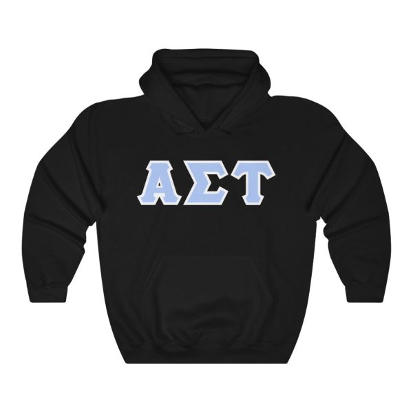 AST Printed Letters | Light Blue with White Border Hoodie Online