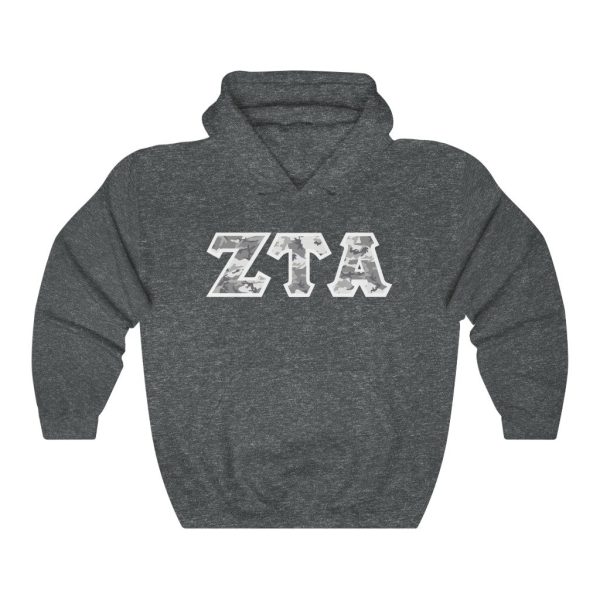 ZTA Printed Letters | Winter Camo Hoodie on Sale