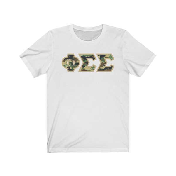 Phi Sigma Sigma Printed Letters | Camouflage T-Shirt Fashion