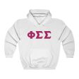 Phi Sigma Sigma Printed Letters | Drk Pink & White Border Hoodie Online