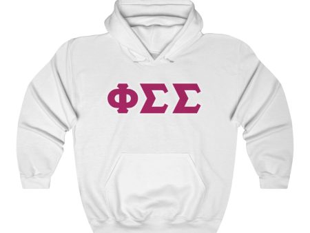 Phi Sigma Sigma Printed Letters | Drk Pink & White Border Hoodie Online