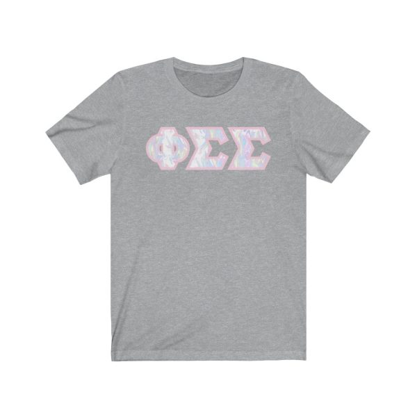 Phi Sigma Sigma Printed Letters | Pastel Tie-Dye T-Shirt Online now