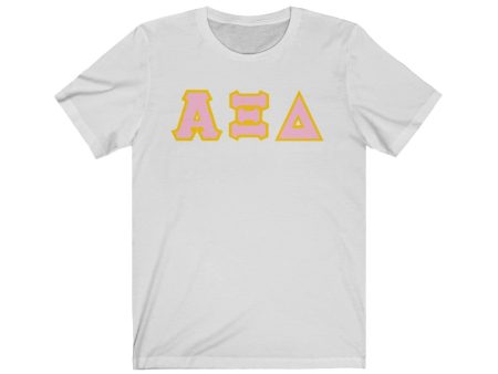 AXiD Printed Letters | Pink with Gold Border T-Shirt For Discount