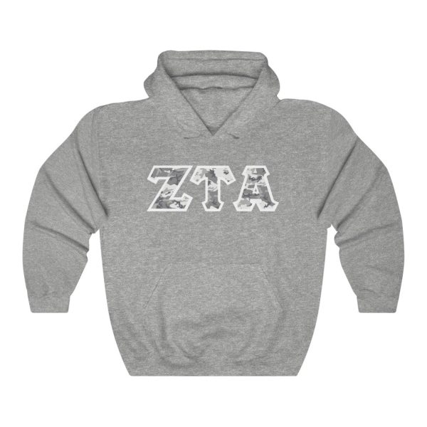 ZTA Printed Letters | Winter Camo Hoodie on Sale