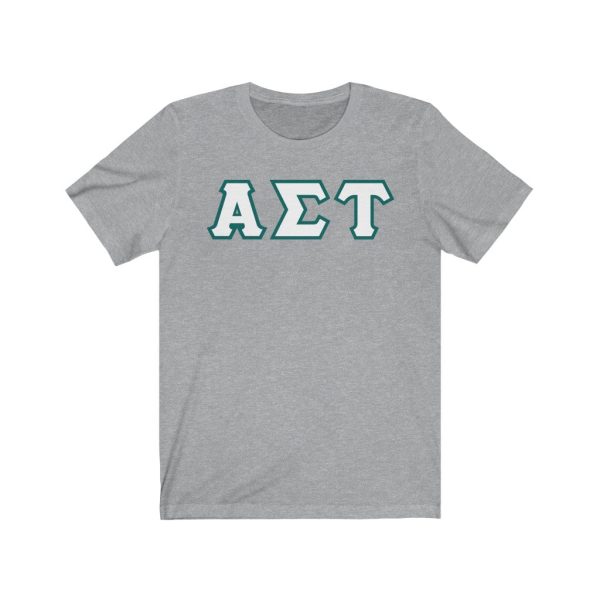 AST Printed Letters | White with Emerald Border T-Shirt Supply