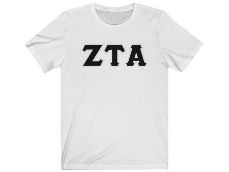 ZTA Printed Letters | Black with Grey Border T-Shirt Hot on Sale